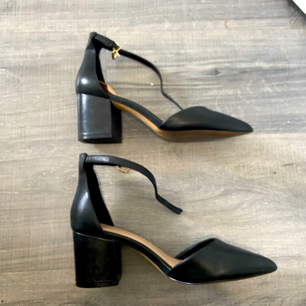 Black ankle strap block heels - ALDO